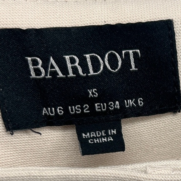 Bardot Wide Leg High Rise Cream Trouser Pants Womens XS - Picture 3 of 3